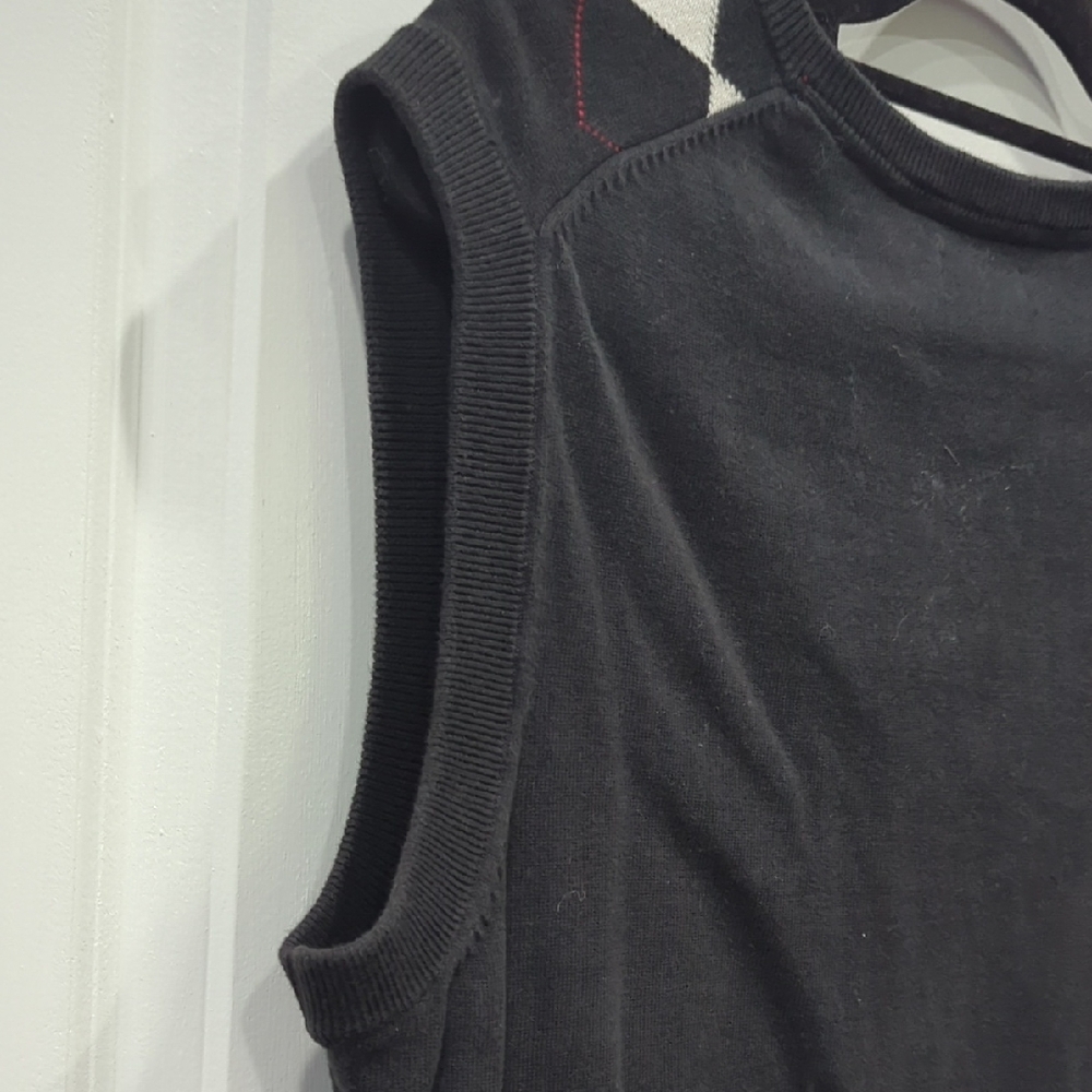 Croft & Barrow Black and White V-Neck Sweater - Picture 5 of 6